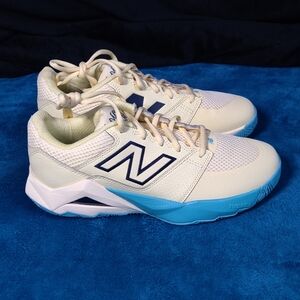 New Balance Cream and Blue Sneakers